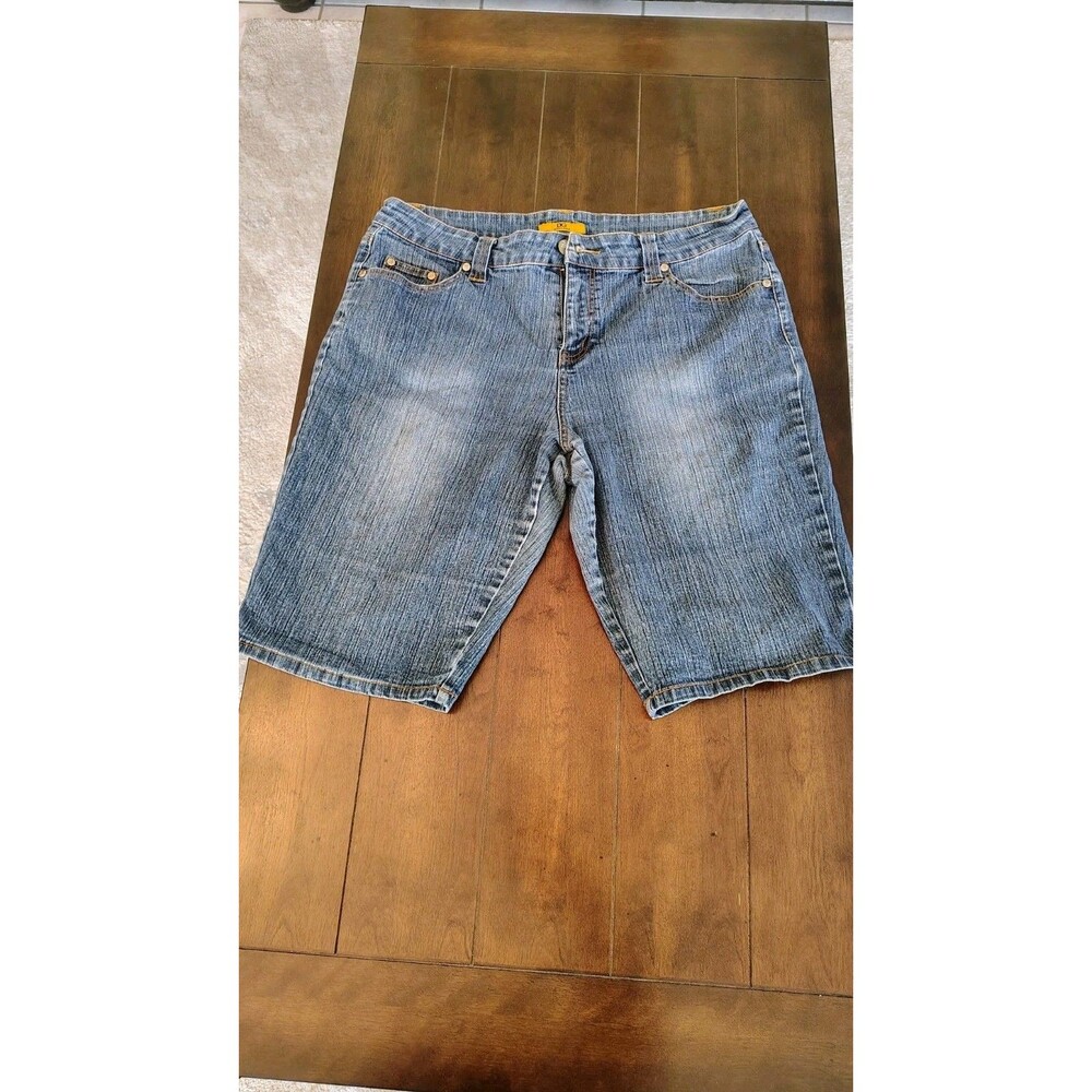 Drama‎ Gold Womens Size 14 Capri Jeans Blue Dark Wash Cuffed